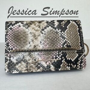 Jessica Simpson Faux Snakeskin Wallet/Billfold/Card and Change Holder